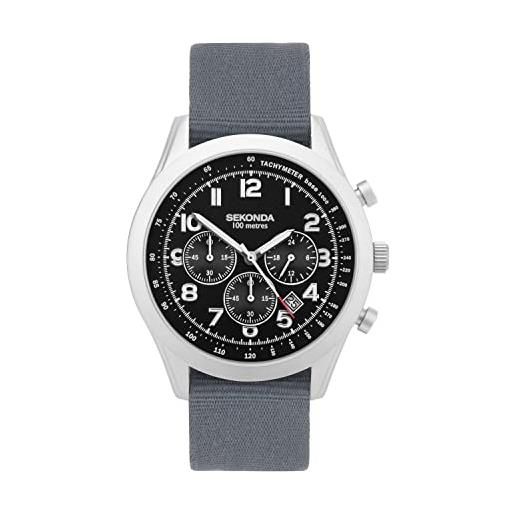 Sekonda orologio cronografo da uomo stile militare (grigio) 30065, grigio, cinturino