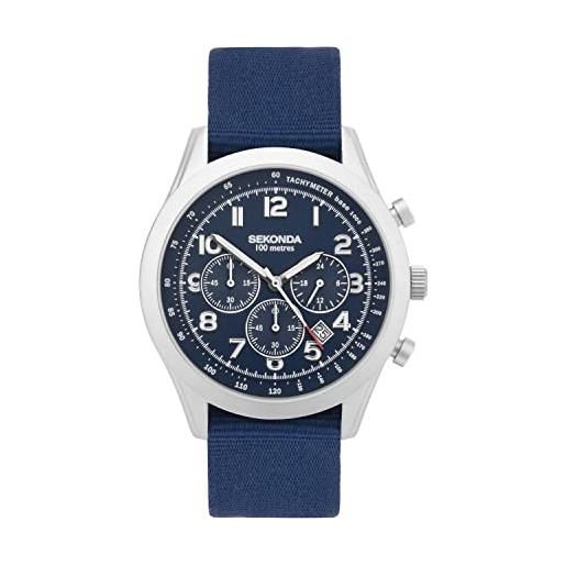 Sekonda orologio cronografo da uomo stile militare (blu) 30066, blu
