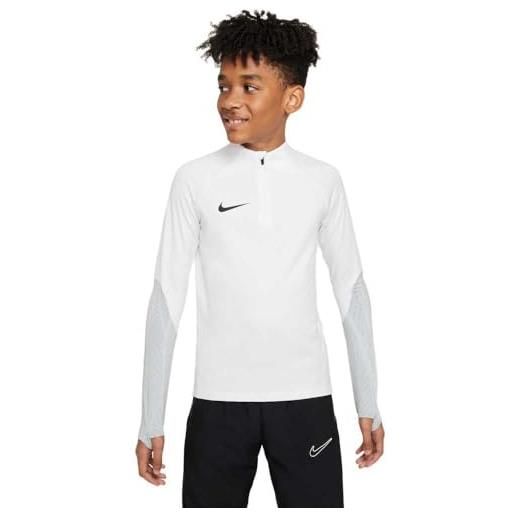 Nike unisex - bambini e ragazzi maglia a maniche lunghe y nk df strk23 dril top, bianco/grigio lupo/bianco/nero, dr2304-100, xs