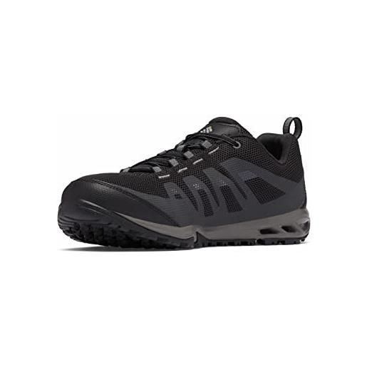 Columbia vaport vent scarpe da trekking basse da uomo, nero (black x white), 45 eu