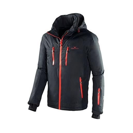 Black Crevice giacca da sci da uomo, in diversi colori e misure, giacca funzionale da uomo antivento e impermeabile, con chiusura lampo, giacca da sci con cappuccio