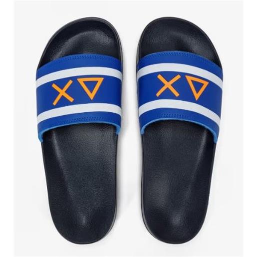 Sun 68 beach slippers royal logo ciabatta fascia bluette uomo