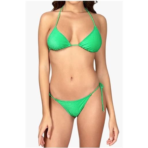 Effek bikini triangolo slip regolabile spugna verde donna