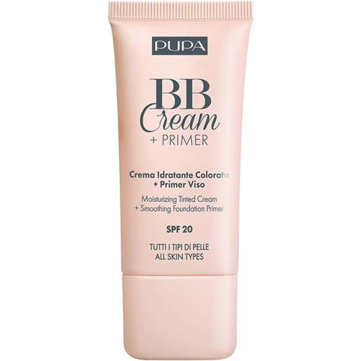 Pupa bb cream + primer crema idratante colorata + primer viso - tutti i tipi di pelle 01 - nude