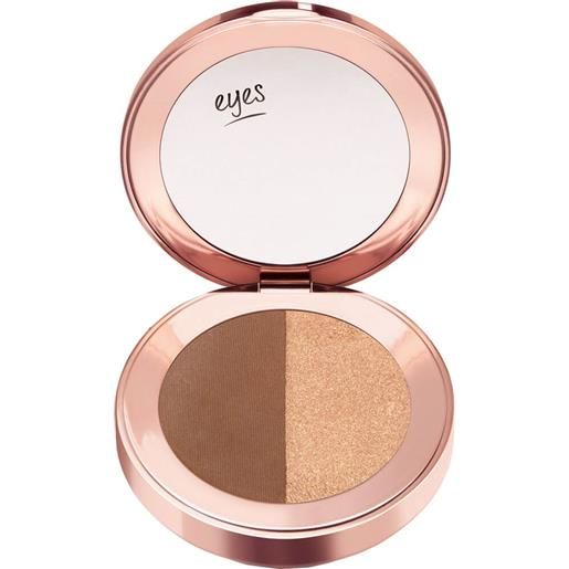 Naj Oleari eyes - golden glamour collection matte & shine duo eyeshadow 03 - rosa e argento