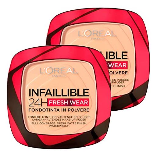 L'OREAL PARIS l'oréal paris infaillible 24h fondotinta in polvere fresh wear waterproof ultra coprente a lunga durata opacizzante e traspirante colore 40 cachemire - 2 cosmetici