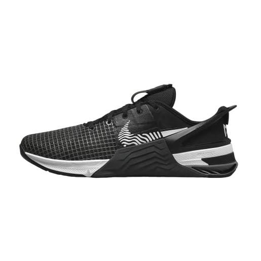 Nike m metcon 8 flyease, sneaker uomo, black/white-dk smoke grey-smoke grey, 41 eu