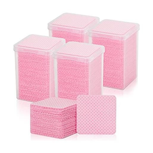 Heveer pad unghie senza pelucchi 800 pezzi rosa unghie rimozione pulizia pads senza pelucchi salviette per unghie per rimuovere smalto e gel