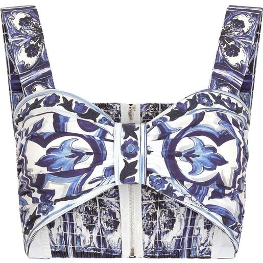 Dolce & Gabbana top con stampa maioliche - blu