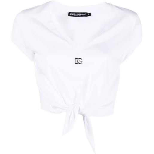 Dolce & Gabbana t-shirt dg con nodo - bianco