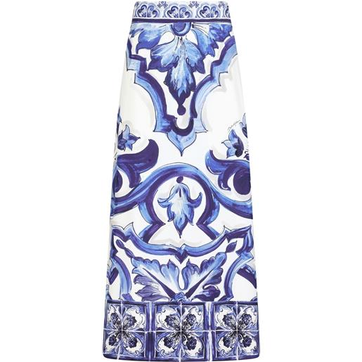 Dolce & Gabbana gonna lunga con stampa maioliche - blu
