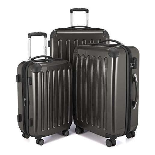 Hauptstadtkoffer - alex - set di 3 valigie, valigie rigide, trolley, bagaglio da viaggio opaco, set da viaggio, 4 ruote doppie (s, m e l), graphite