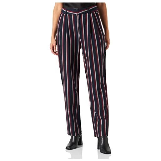 Pepe Jeans fiorel stripe, pantaloni donna, rosso (burnt red), m