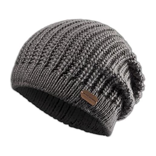 Black Crevice berretto da uomo i berretto a maglia invernale (taglia unica, grigio)