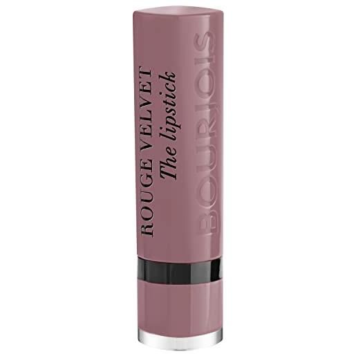 Bourjois rossetto matte in stick rouge velvet the lipstick, formula idratante a lunga durata, 018 mauve-martre