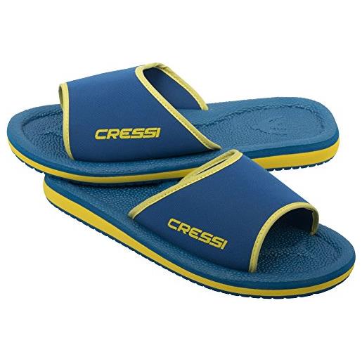 Cressi lipari ciabatta per spiaggia e piscina, unisex, blu/giallo, 29