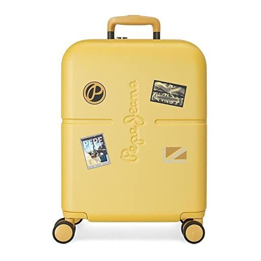 Pepe Jeans chest valigia da cabina ocra 40 x 55 x 20 cm rigida abs chiusura tsa integrata 37 l 2,74 kg 4 ruote doppie estensibili bagaglio a mano