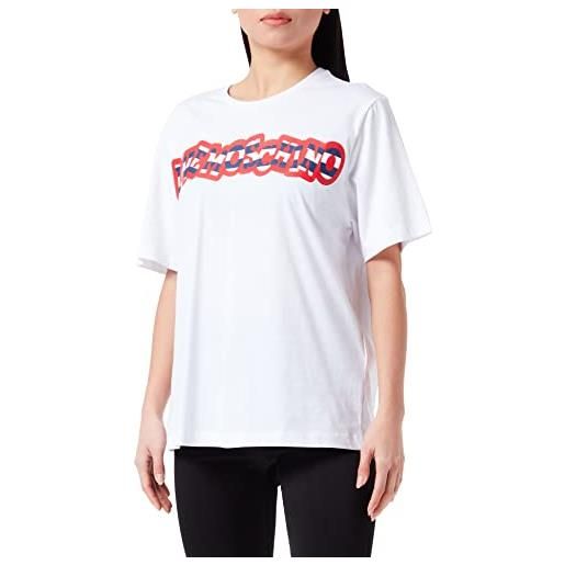 Love Moschino vestibilità oversize fit, maniche corte con logo a strisce t-shirt, colore: rosso, 48 donna