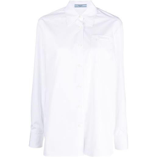 Prada camicia con ricamo - bianco