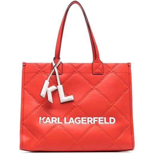 Karl Lagerfeld borsa tote k/skuare grande goffrata - rosso