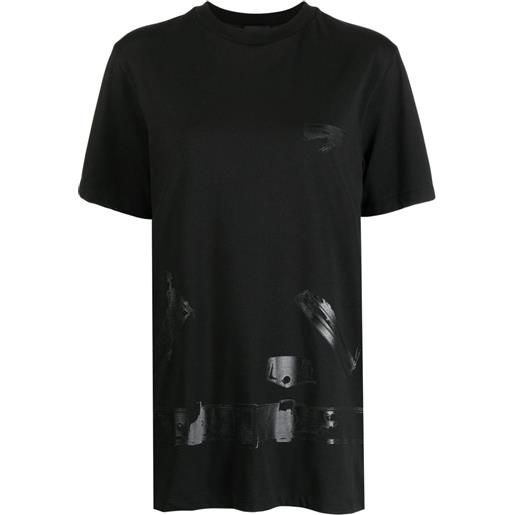 We11done t-shirt con stampa grafica - nero