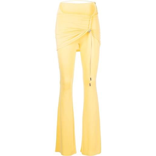 Jacquemus pantaloni le pantalon espelho con strato a gonna - giallo