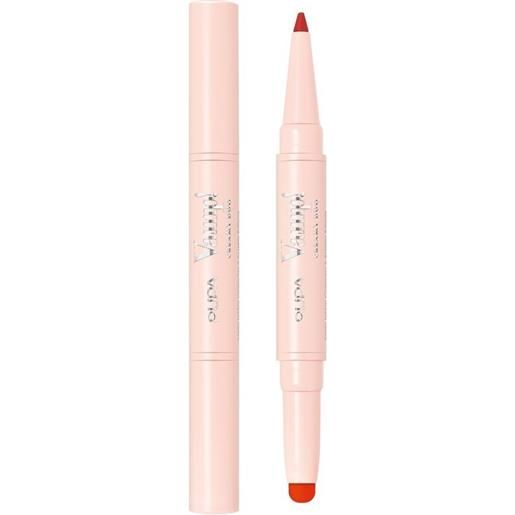Pupa vamp!Creamy duo - matita labbra contouring & rossetto brillante n. 011 orange red