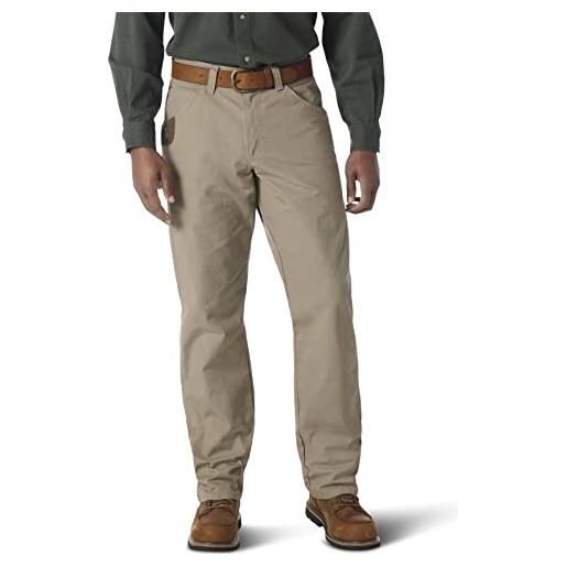 Wrangler riggs workwear jeans da falegname ripstop, corteccia, 30w x 34l uomo