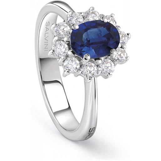 Salvini anello love for color in oro bianco, zaffiro e diamanti