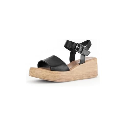 Gabor sandali da donna con plateau, nero 37. , 40.5 eu