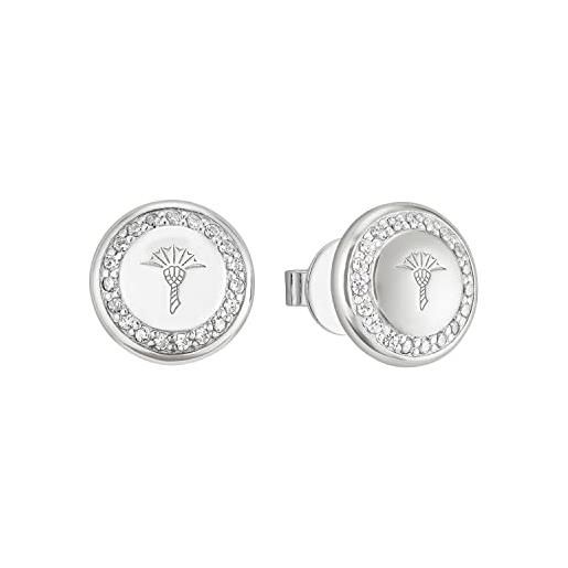 Joop!Orecchini da donna in argento 925, con zirconi sintetici, 1 cm, argento, fornito in confezione regalo, 2025052