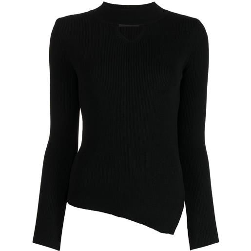 J Koo maglione con cut-out - nero
