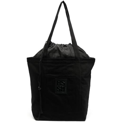 Raf Simons borsa tote con applicazione - nero