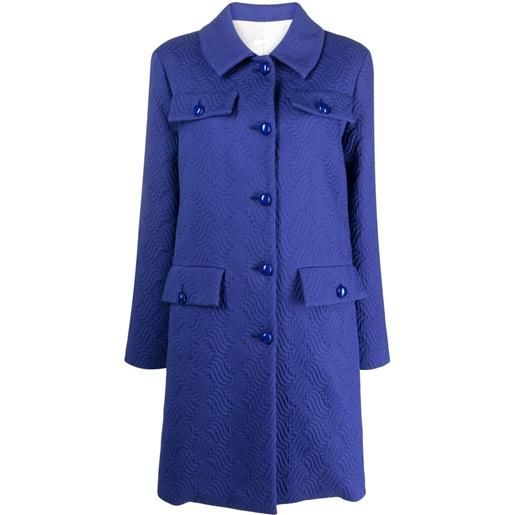 P.A.R.O.S.H. cappotto jacquard con bottoni - blu