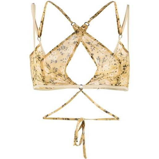 KNWLS top glimmer con cut-out - giallo