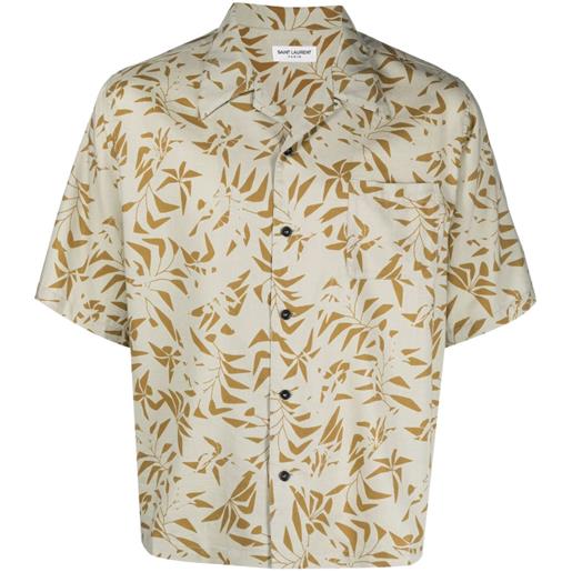 Saint Laurent camicia con stampa palm tree - toni neutri