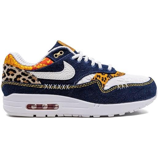Nike sneakers air max 1 prm denim leopard - blu
