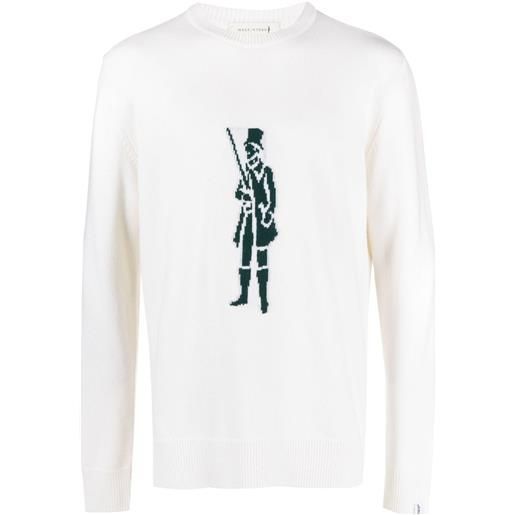 Mackintosh maglione con logo - bianco