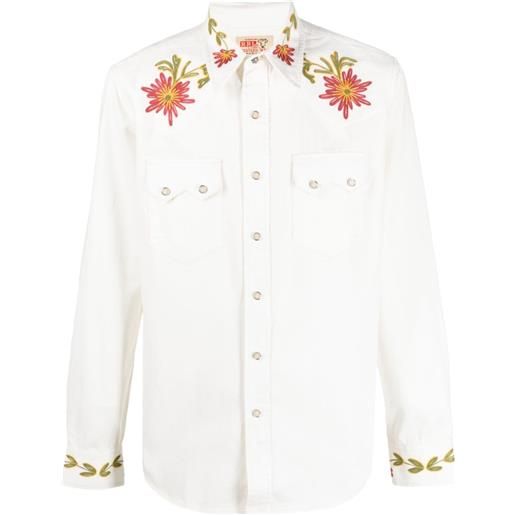 Ralph Lauren RRL camicia con ricamo a fiori - bianco