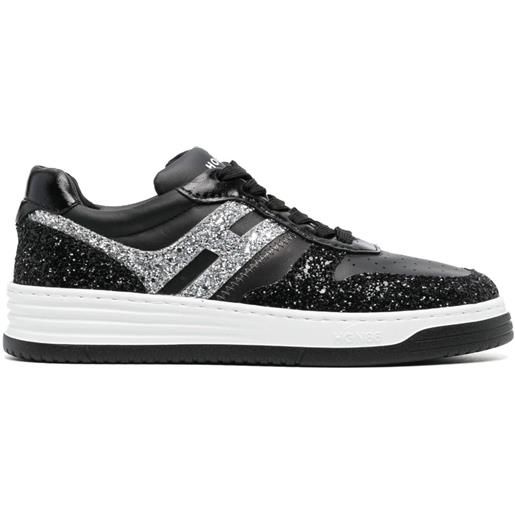 Hogan sneakers h630 con glitter - nero