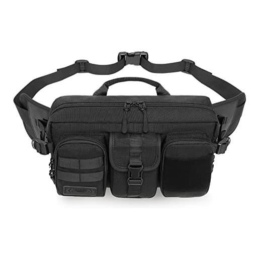 VARLIVOO marsupio uomo grande borsa petto uomo zaino monospalla sportivo borsa a tracolla impermeabile borsa crossbody per outdoor escursioni viaggio ciclismo nero