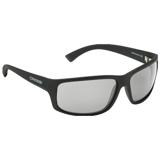 Cressi xdb100183, occhiali da sole unisex adulto, nero lucido/lenti grigio specchiato, taglia unica