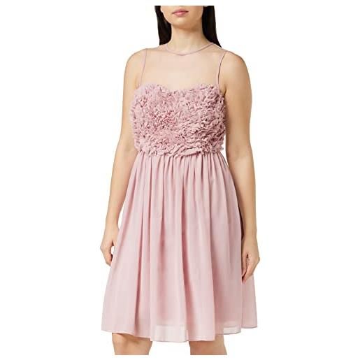 Apart fashion chiffon dress with flowers vestito elegante, rosa (powder powder), 46 (taglia produttore: 40) donna