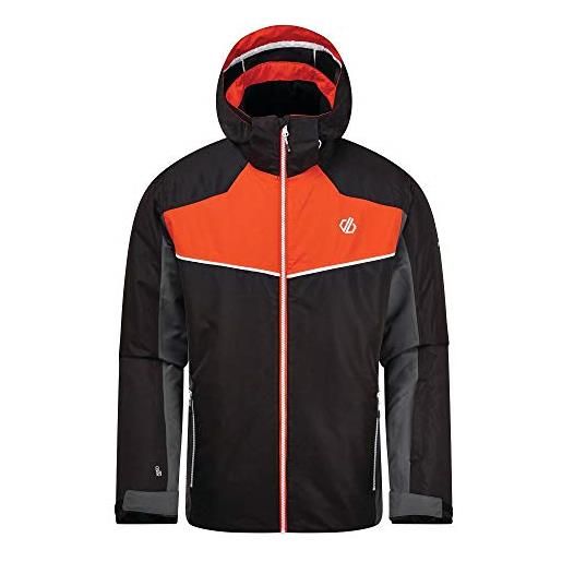 Dare 2B observe waterproof breathable taped seams underarm vents foldaway hood jacket, giacche uomo, nero/trail. Blaze, xl