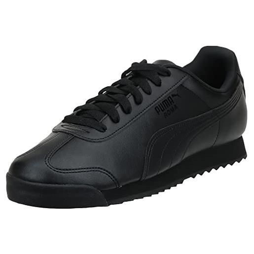 Puma roma basic, scarpe da ginnastica basse uomo, nero/nero, 49.5 eu