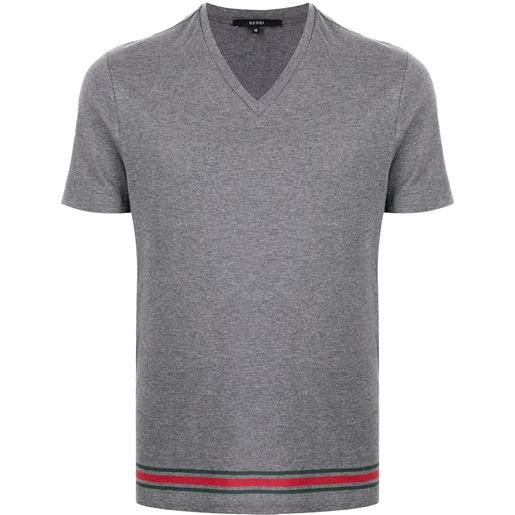 Gucci t-shirt con bordo a righe - grigio