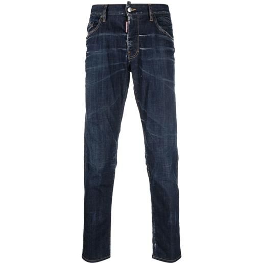Dsquared2 jeans skinny con effetto schiarito - blu