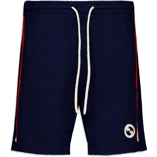 Gucci shorts sportivi con applicazione - blu