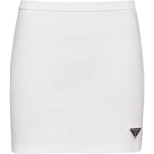 Prada minigonna con logo - bianco