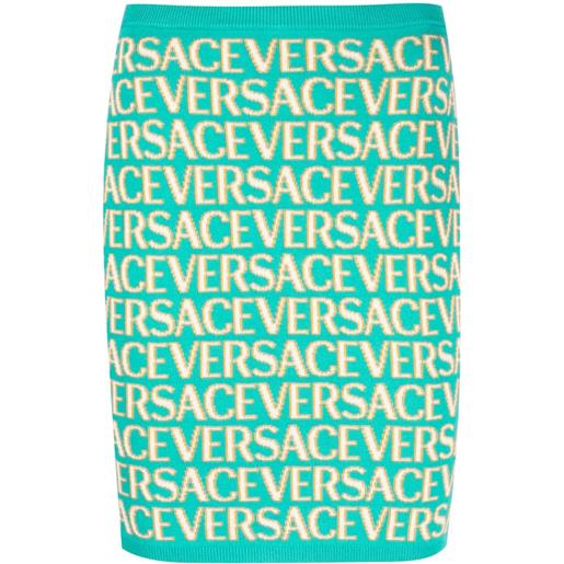 Versace gonna con stampa - blu